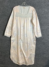 Vintage Barbizon Womens Nightgown Size Small Pink Floral Lace Trim Nylon Long