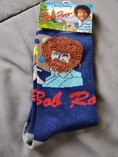 Bob Ross The Joy of Painting Crew Socks Unisex Men 8-12 Women 9-14 NEW