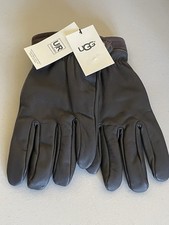 UGG MENS FAUX FUR LINED CAPTAIN PIECED LEATHER GLOVE IN BROWN L 14030