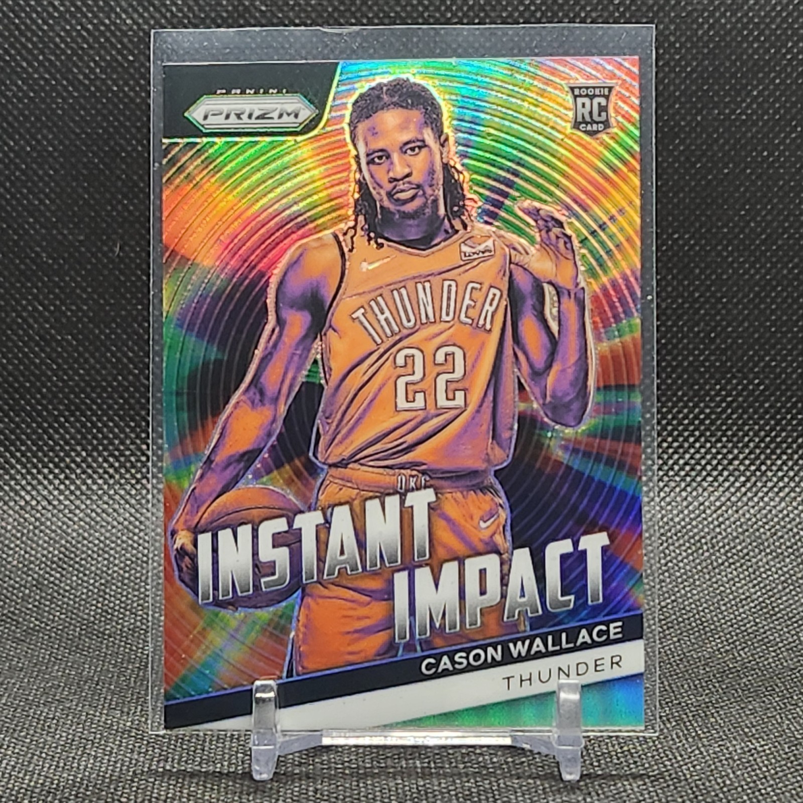 2023-24 Panini Prizm Cason Wallace Instant Impact #15 Silver Prizm RC Thunder