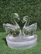 Kristallglas Schwan Figur Ornament 13 cm klar sehr guter Zustand