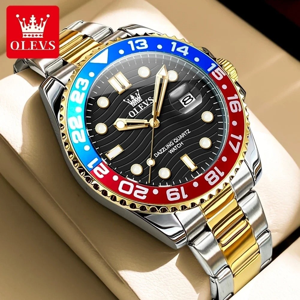 Montre homme quartz OLEVS design plongée chic pour vos rendez-vous professionnels et loisirs