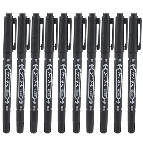 Tattoo Skin Marker Pen Double Tip Fine Regular Stencil Scribe Black video thumbnail