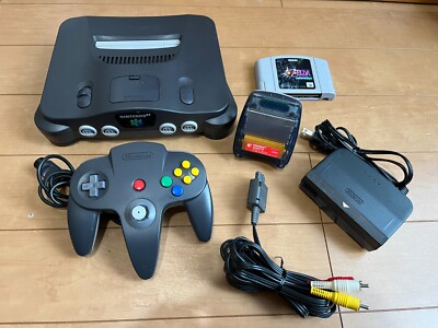Nintendo 64 Console Original Black Color with Controller  with Zelda