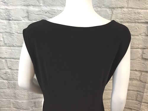 NWT Cartise Size 12 Black Chain Accented Ruched Sleeveless Sheath Dress $250 - Picture 9 of 12