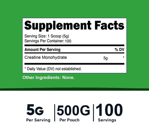 Creatine Monohydrate 500g (18OZ) , Micronized Pure Powder 100Serving - Picture 5 of 6
