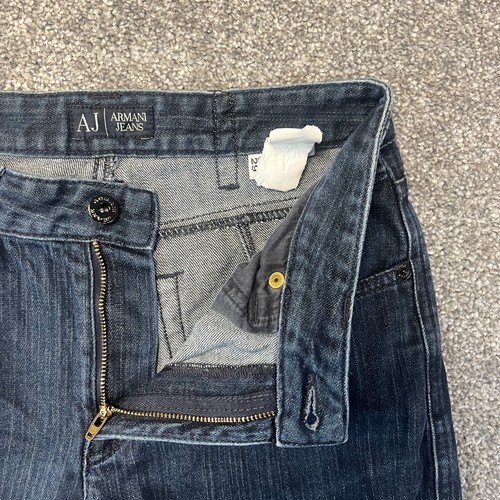 Armani Jeans Womens Jeans Straight Regular Dark Blue Denim Stretch W29 L28 J75 - Picture 10 of 13