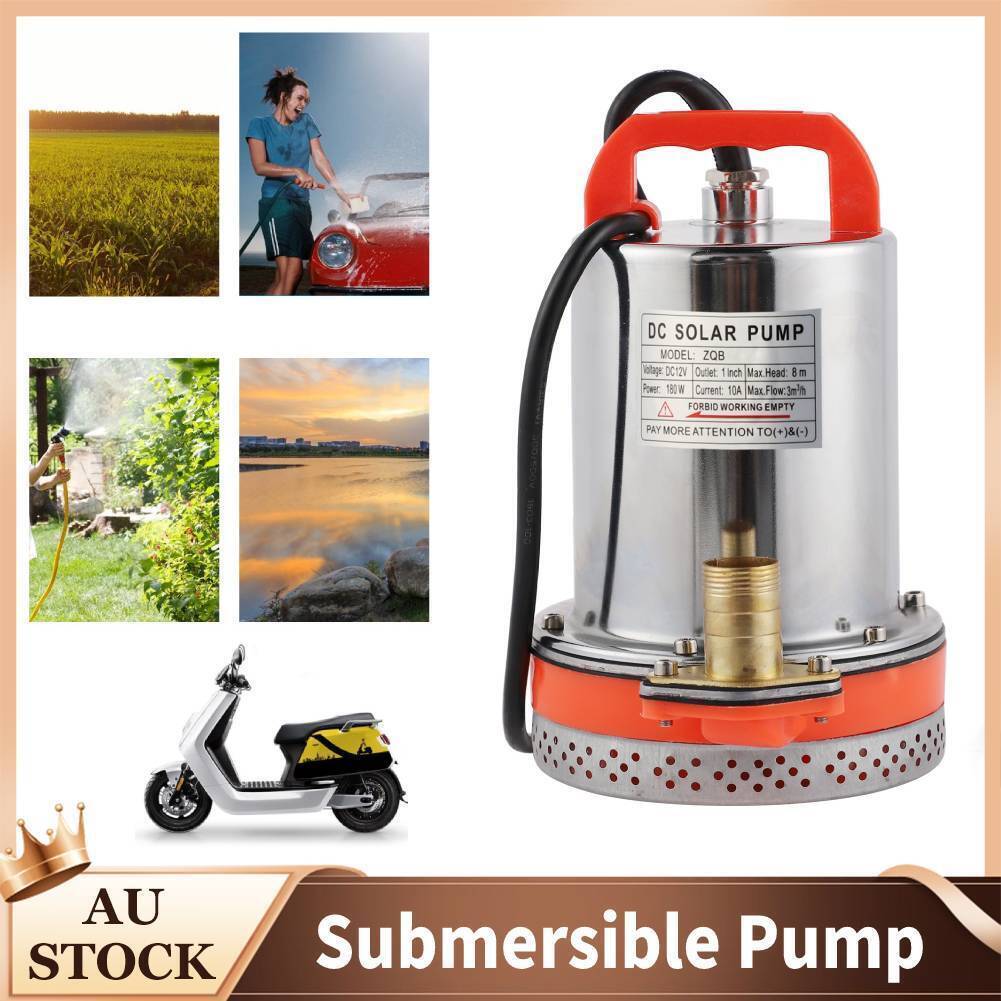 DC 12V 3000L/H Submersible Dirty Water Sump Pump Flooding Pond Swimming