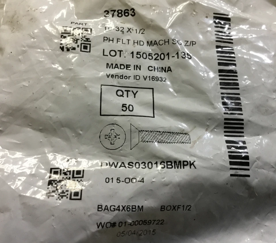 Tornillo de máquina de cabeza plana Phillips 10-32 x 1/2 chapado en zinc (350 piezas) 7 bolsas de 50 Foto 3 de 3