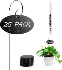 Plant Labels, 25 Pcs Acrylic Garden Labels Stakes with Pen, Plant Markers for Ou