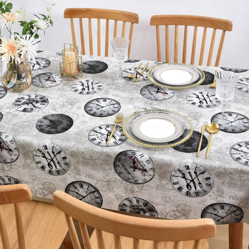 Vinyl Table Cloth Plastic Tablecloth Wipeable Spillproof Oilcloth Table Covers W - Picture 5 of 9