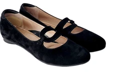 BeautiFeel Women's Shoes, Size: 5.5, BeautiFeel Flat Women's Shoes Black Suede