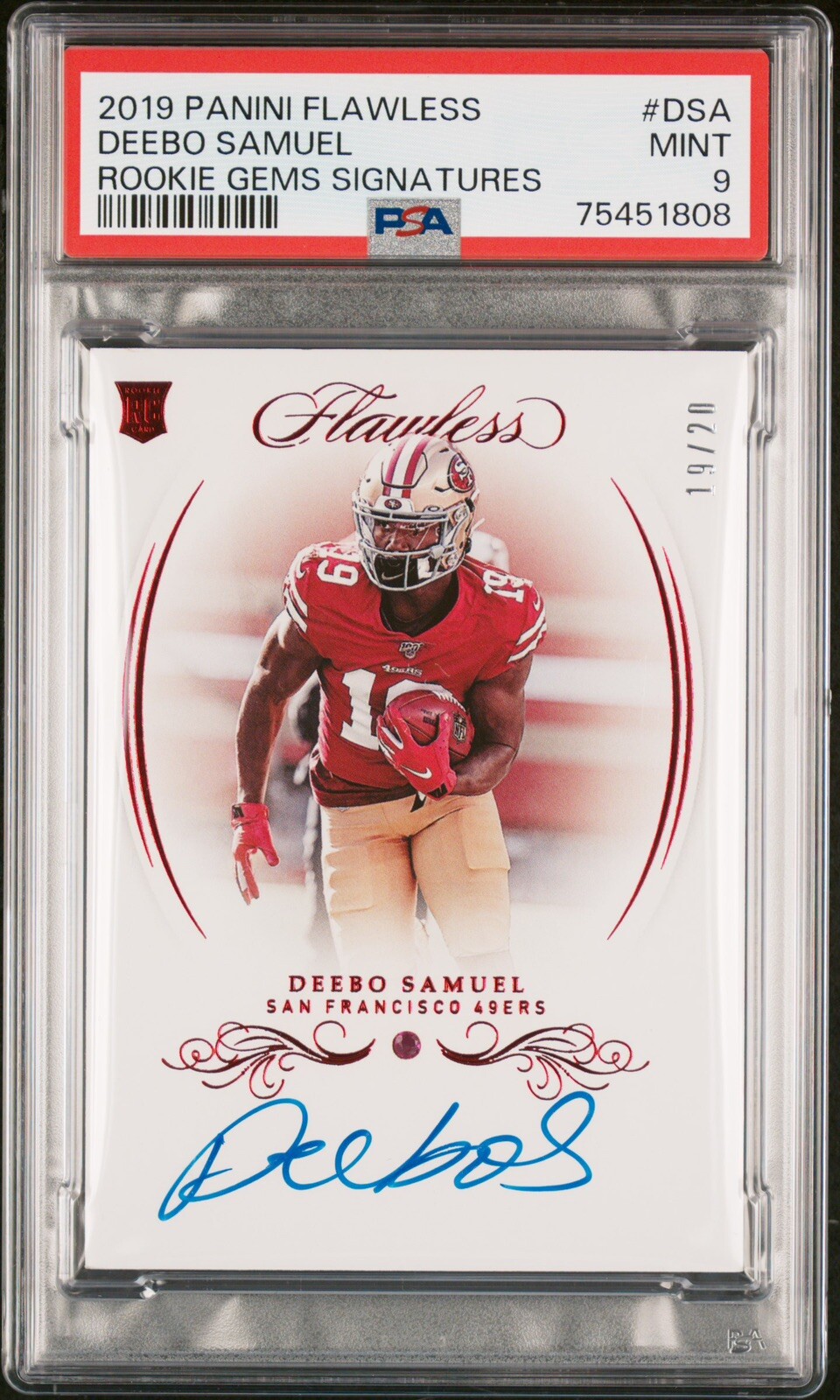 Deebo Samuel Panini Flawless Rookie Gems Signatures #DSA Base