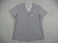Figs Technical Collection Gray Catarina Scrubs V-Neck Top Medium Uniform Gray