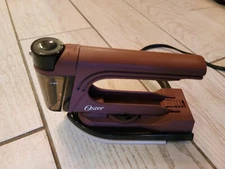 Vintage OSTER Mini Travel Iron Maroon Dual Voltage 308-07A 120V 240V
