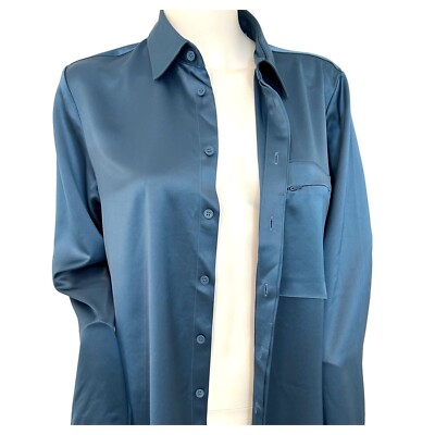 Adidas x Yohji Yamamoto Women's Y-3 Tech Silk Shirt Blue XS