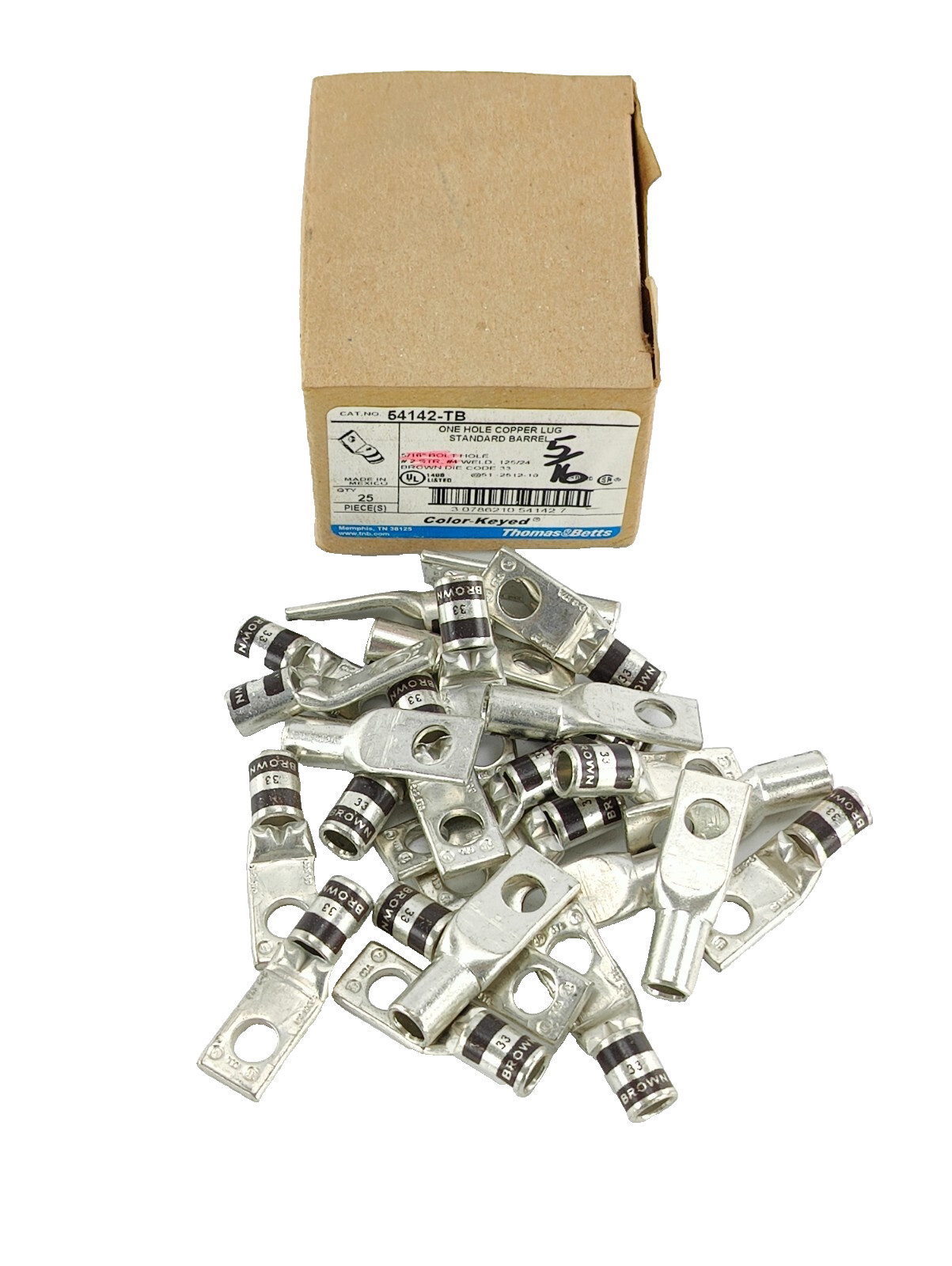 BOX OF 25 Thomas & Betts 54142-TB Connector Terminals NEW