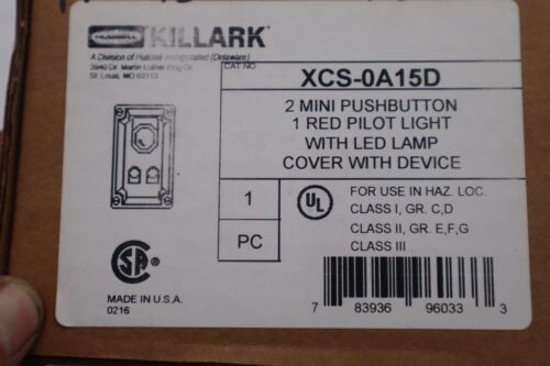 NOB HUBBELL KILLARK XCS-0A15D 2 MINI-DRUCKTASTER 1 PILOTLICHT LED LAMPENABDECKUNG - Bild 1 von 2