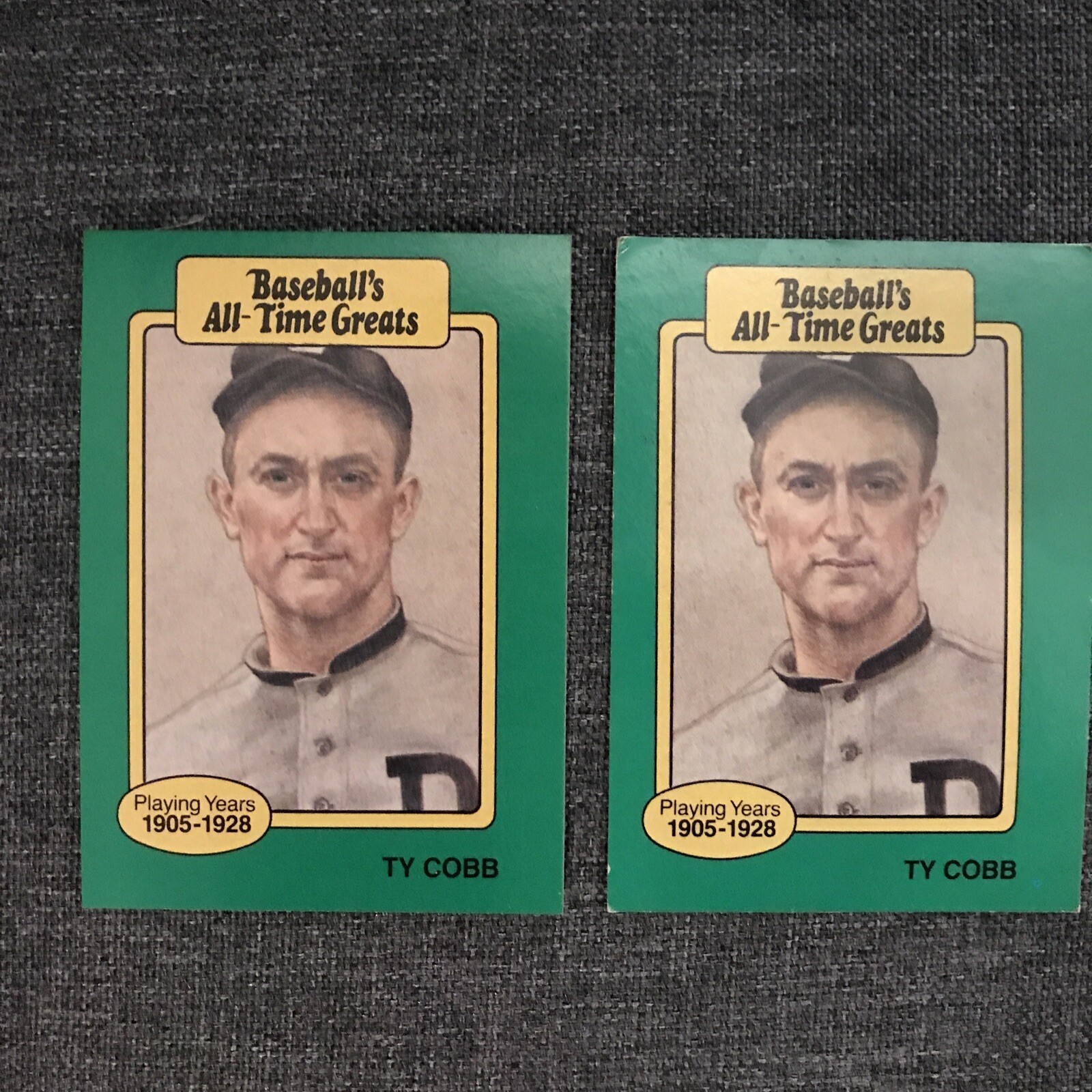 Lot of 2x TY COBB 1987 Hygrade Baseball's All Time Greats Baseball Card