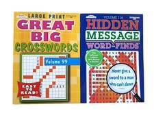 Word Search Find Crossword Puzzle Book Hidden Message Puzzles Books Set of 2 NEW
