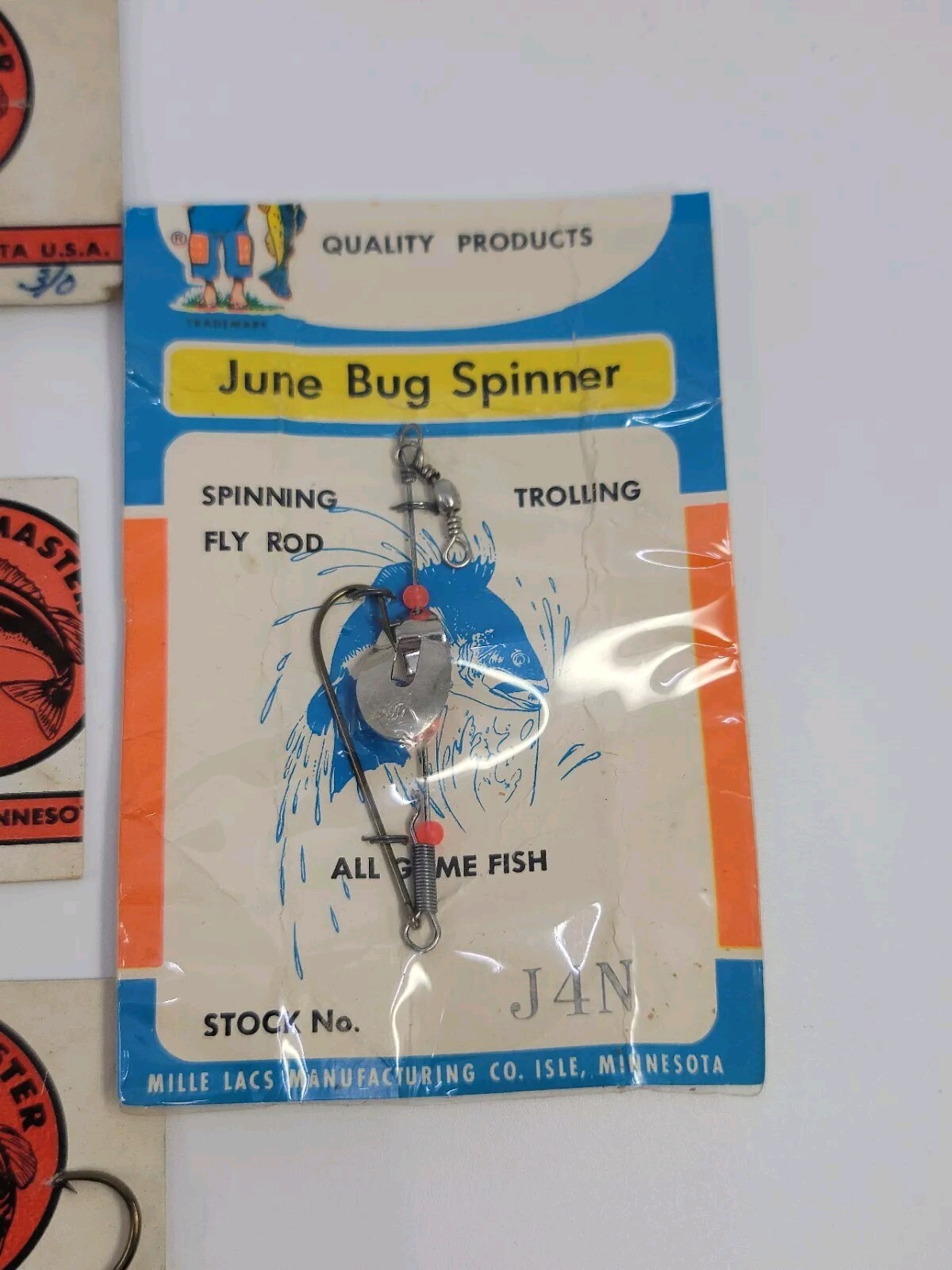 Strike Master Original June Bug Spinner Vintage Fishing Lures on Cards Lot x6