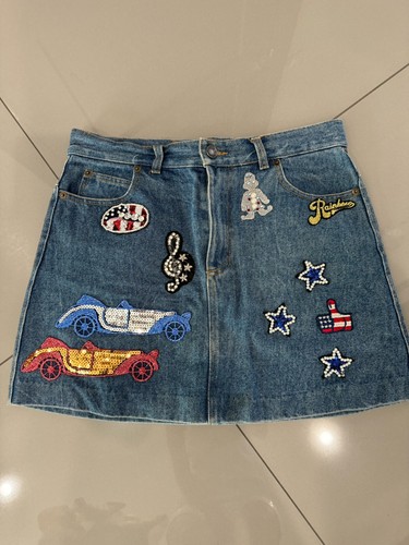Marc Jacobs, Rare Vintage Marc Jacobs Jean Skirt 40 $398 Mickey Mouse