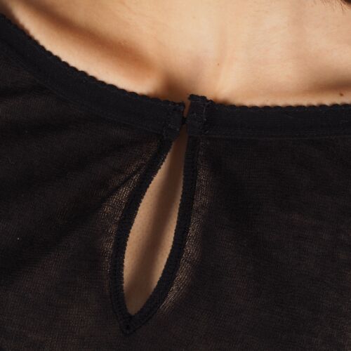 Sonia Rykiel Vintage Women's Black Sheer Cotton 3/4 Sleeve Top Blouse size M - Picture 2 of 8