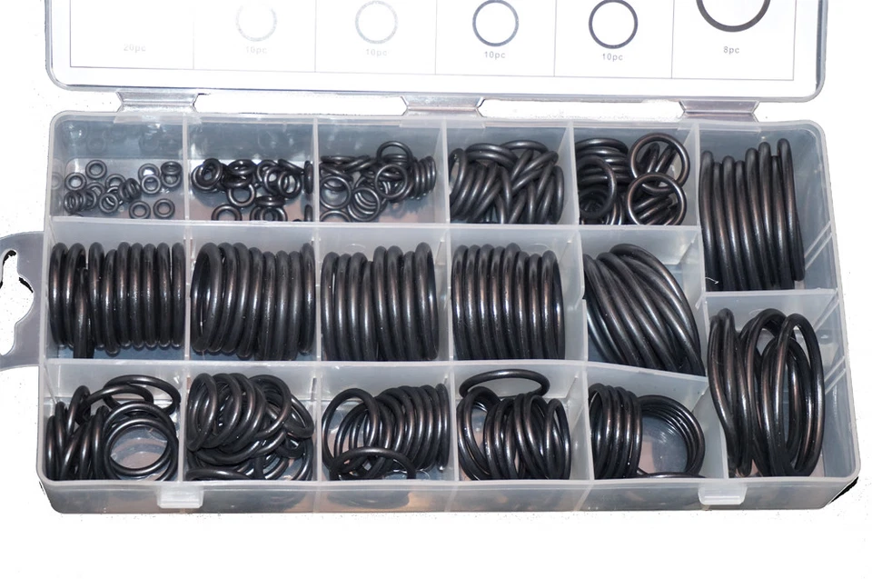 KIT GUARNIZIONI O-RING ORING SET  PZ PEZZI ASSORTITI ANELLI IN GOMMA - Immagine 2 di 4