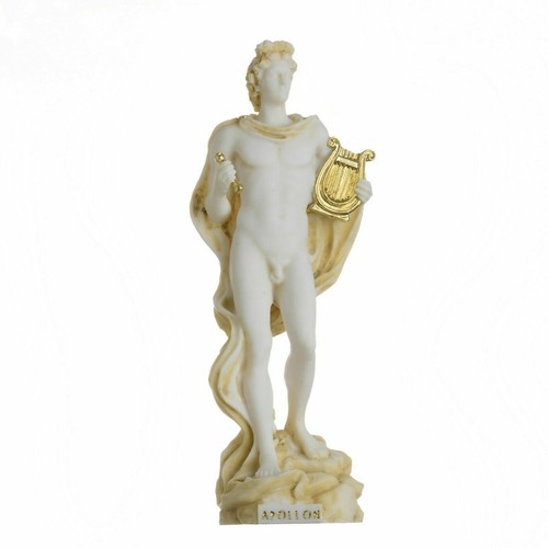 Apollo God Of Music Poetry Art Gold Tone Alabaster Statue Sculpture 6.69" - 第 1/8 張圖片