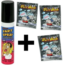 1 ASS FART SPRAY CAN + 3 FART BAGS - COMBO SET - Gag Prank Joke Set