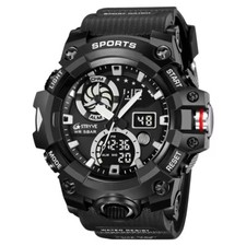 Men's Sport Military Dual Time Digital Wristwatch Led Electronic Boys Watch