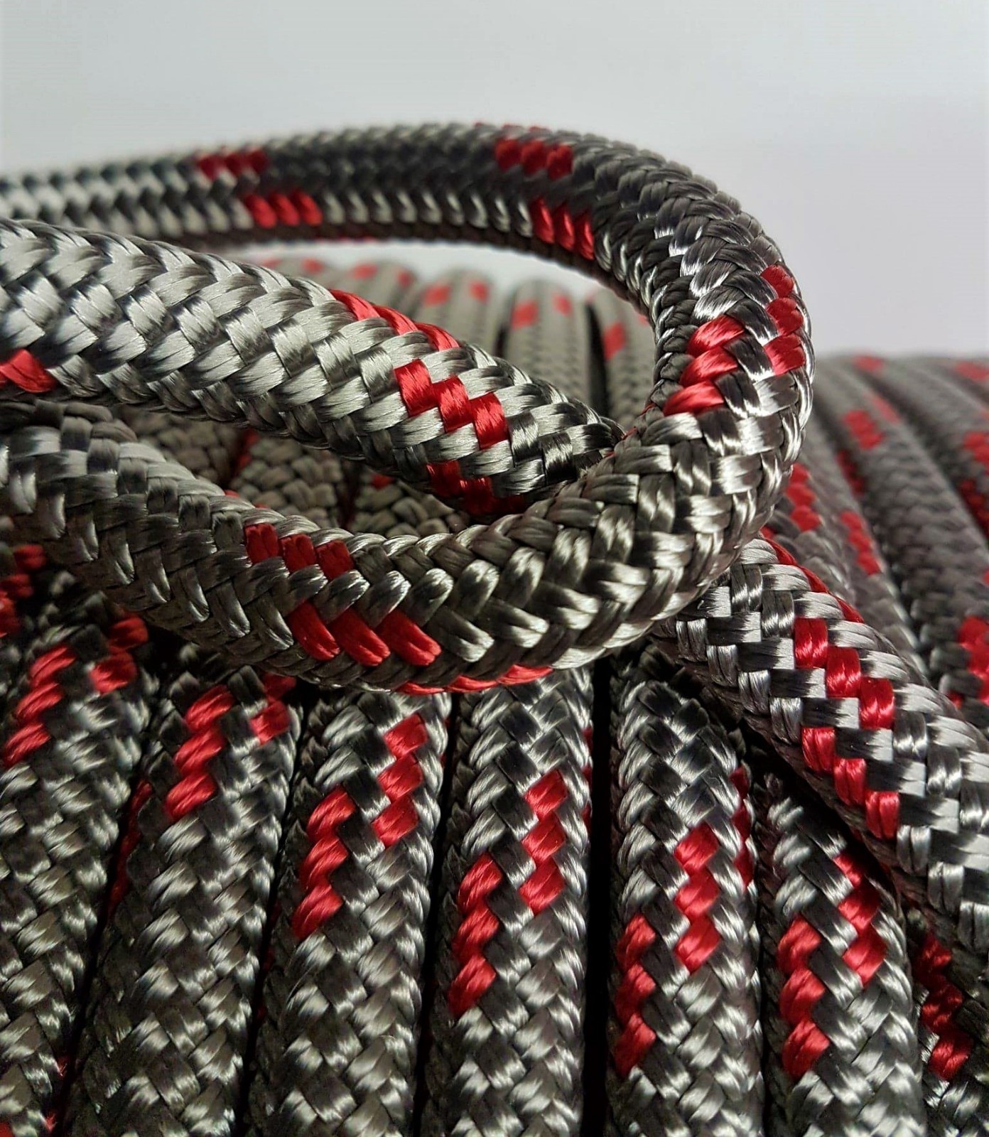 10mm 15mt braid on braid polyester rope Grey with red fleck Double braid boat