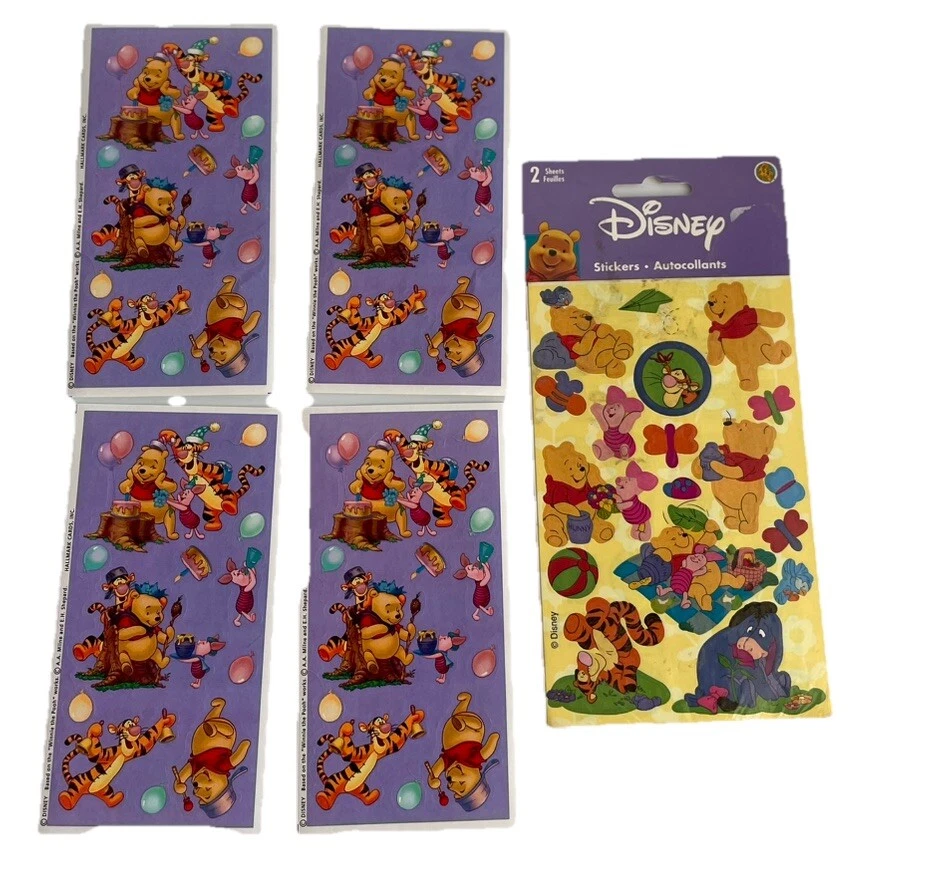 Vintage Winnie The Pooh Birthday Invitation Napkin Tablecloth Bag Sticker Lot - Image 4 of 4