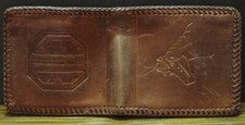 Crazy Horse Buffalo Brown Leather Zippered Wallet - CHB - 1960s / 1970s Vintage