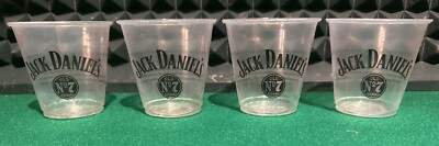 Jack Daniel s FOUR 153 Solo Platic Shot Glasses 2 ounce from 2013