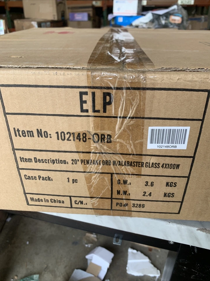 ELP 20” Alabaster Glass 4 light Chandelier / Pendant Light 102148ORB - Image 4 of 4