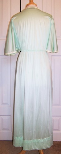 Vintage Vandemere Robe Peignoir Women's Size Small Green Appliqued USA 1980s - Picture 2 of 7