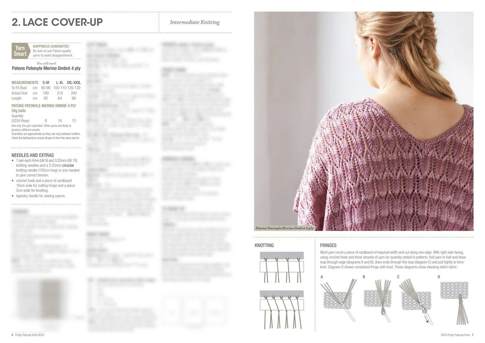 PATONS PRETTY PATONYLE KNITS #8024- PATTERN BOOKLET - Image 4 of 4