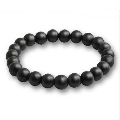 Bracciale Elegante Nero Con Zirconi Di Perle Da Uomo Donna - Foto 11