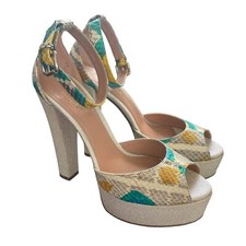 Sandalias de plataforma efecto piel de serpiente Madison Maison de Roberto Festa talla 8,5
