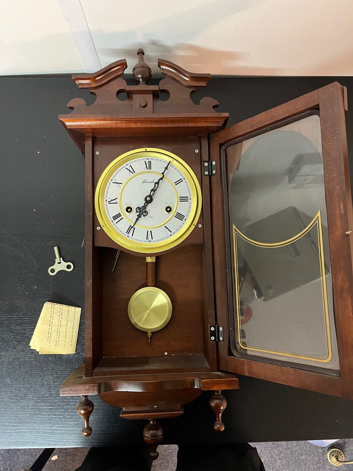 Vintage Lincoln 31 Day Chiming Wall Clock eBay