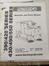 FACTORY CAT OPERATOR SERVICE PARTS LIST DIAGRAMS 390 420 430 490 550 SWEEPER