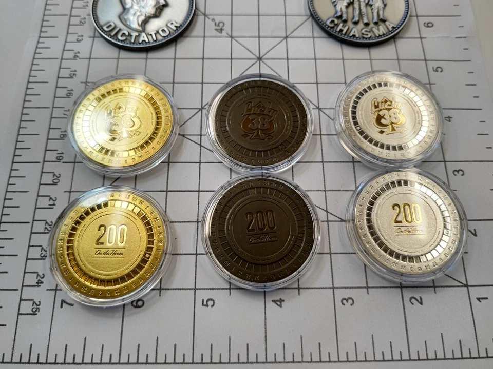 Lucky 38 Platinum Chip (Silver) Fallout New Vegas (Set of 2) + FREE SHIP - Image 2 of 3