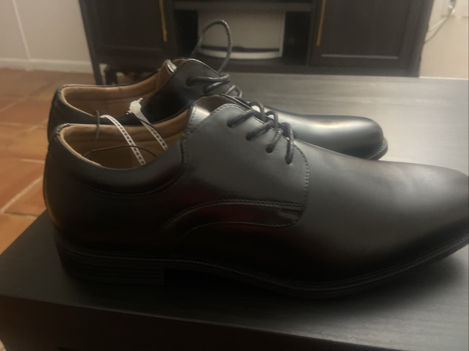 SAOLA Scarpe eleganti Nunn Bush uomo Oxford pelle nera casual punta tonda taglia 10