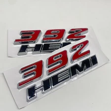 2X 392 HEMI Fender Side Emblem ABS For Scat Pack Left & Right Badge Red Black