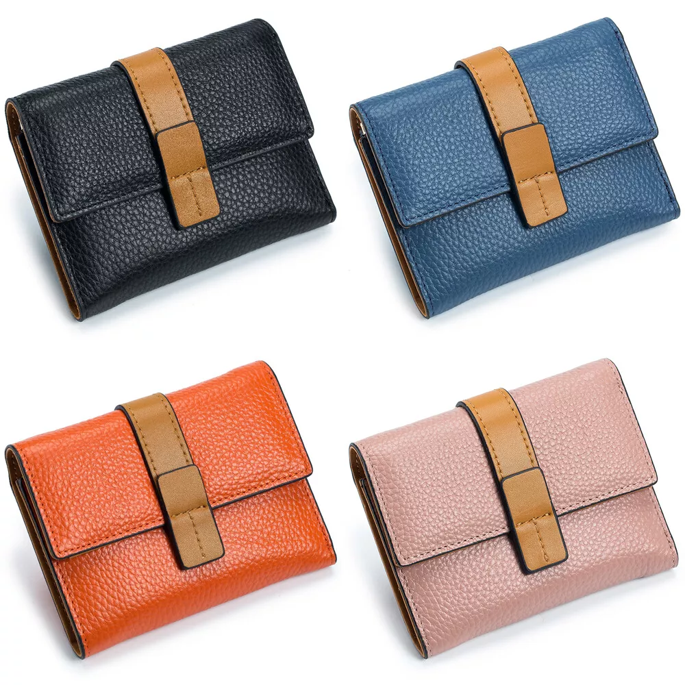 Leather Wallets For Women - Trifold Womens Wallet With Coin Purse RFID  Blocking | eBay