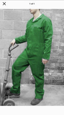 Image of BOILERSUIT - COVERALL - EMERALD GREEN - Concealed front - pleated back - BS26