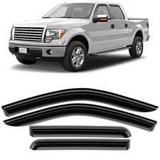 Sun Rain Visors Wind Rain Guards for 2009-2014 Ford F-150 SuperCrew