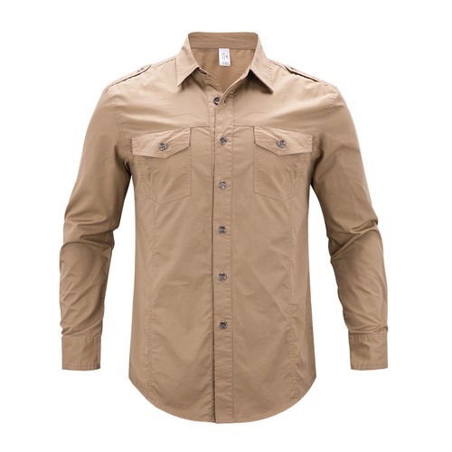 Mens Military Denim Shirts Fashion Long Sleeves Dress Jeans Tops Cotton Shirts - Picture 6 of 14