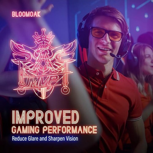 Bloomoak-99% Blue Light Blocking Glasses- Gaming Glasses-Anti Glare - Anti Fa... - Picture 6 of 12